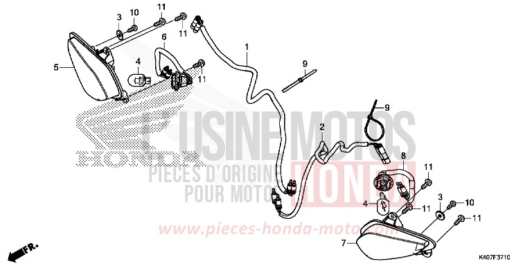 FRONT WINKER (NSS125DF/ADF/ADH) for Forza 125 MAT CYNOS GRAY METALLIC (NH312) from 2015
